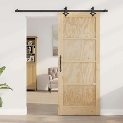 Porta Scorrevole Naturale e nero 83 x 202 cm