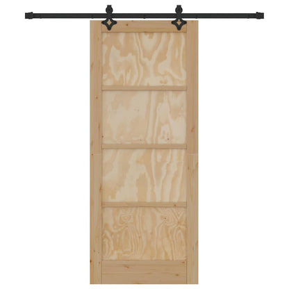 Porta Scorrevole Naturale e nero 83 x 202 cm