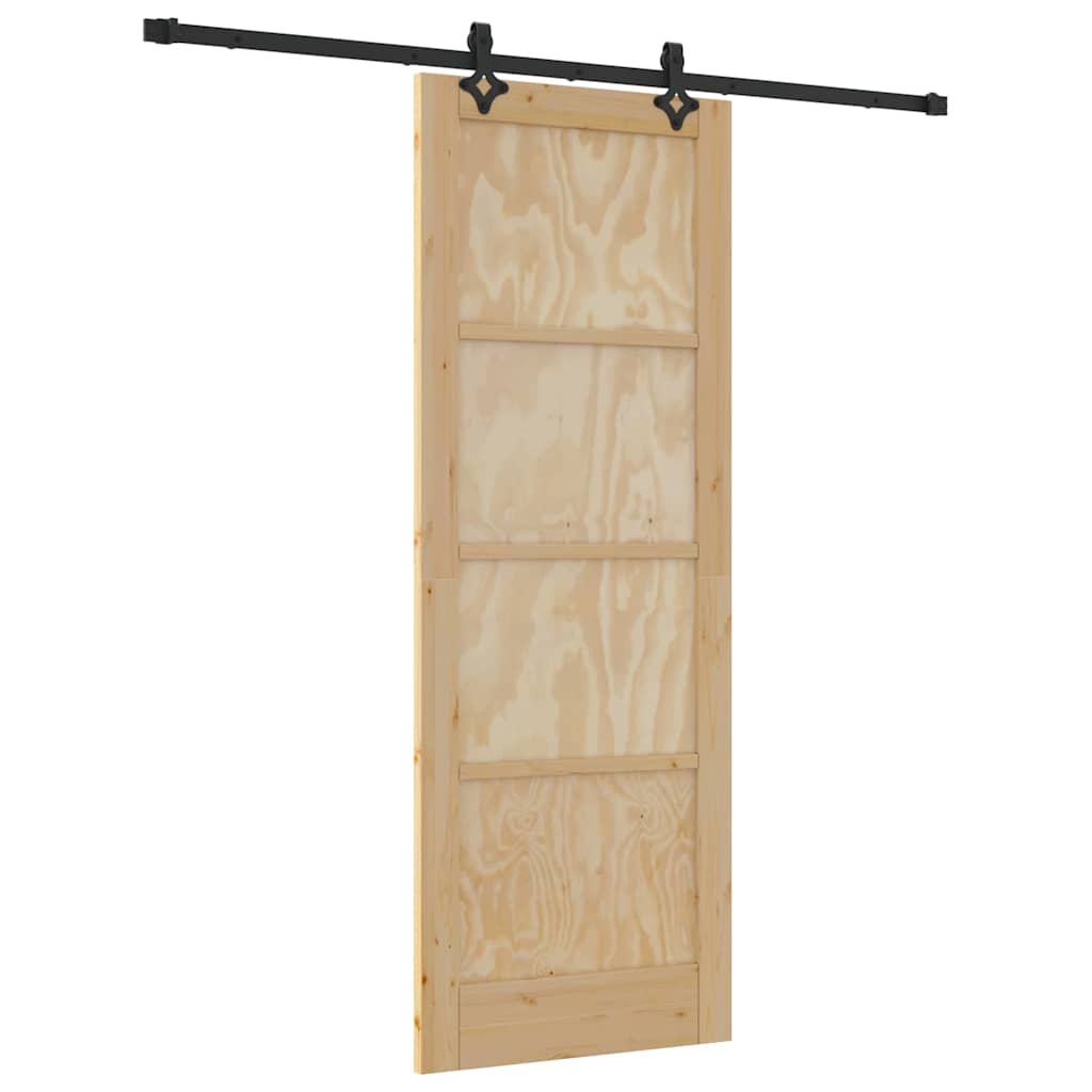 Porta Scorrevole Naturale e nero 78 x 211 cm
