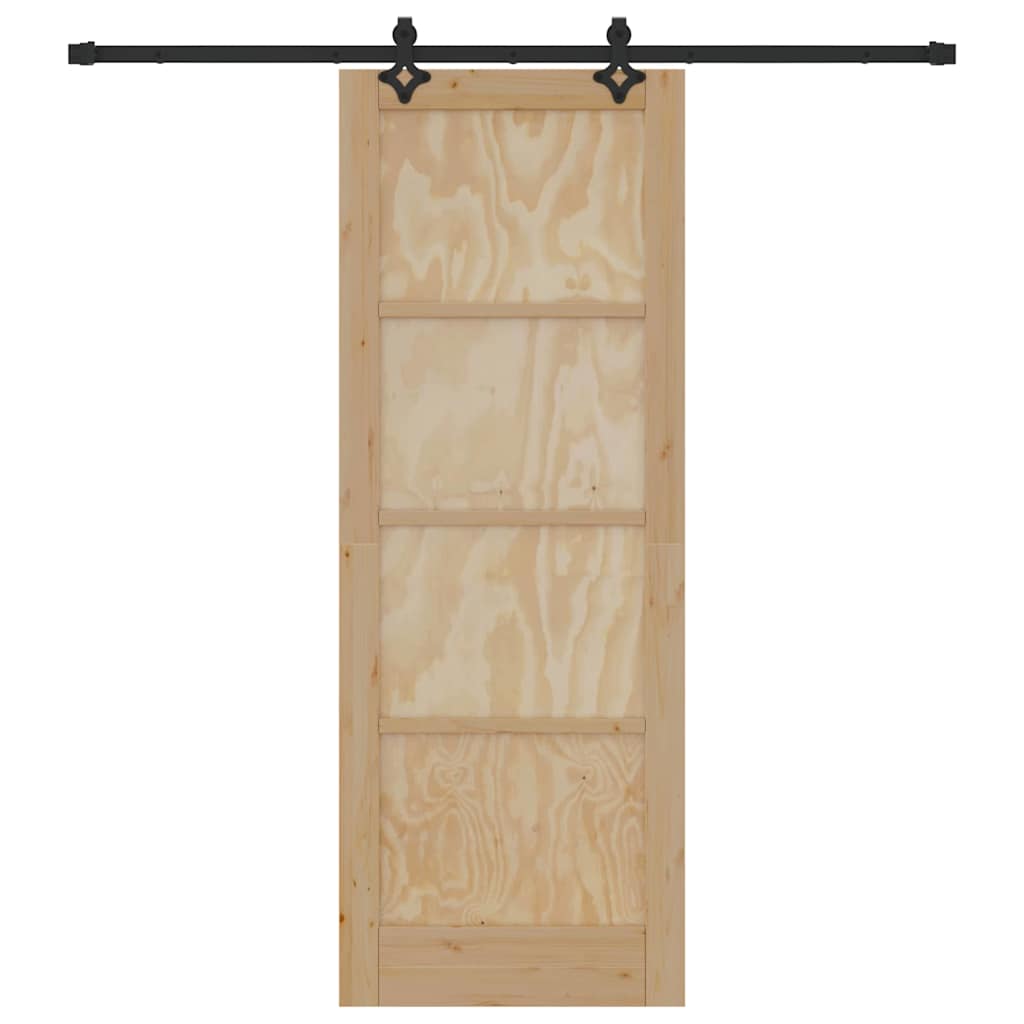 Porta Scorrevole Naturale e nero 78 x 211 cm
