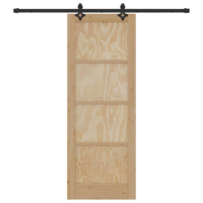Porta Scorrevole Naturale e nero 78 x 211 cm