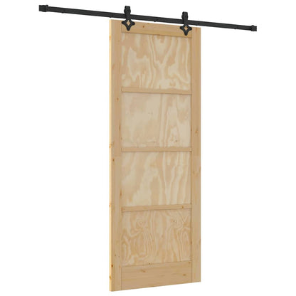 Porta Scorrevole Naturale e nero 83 x 211 cm
