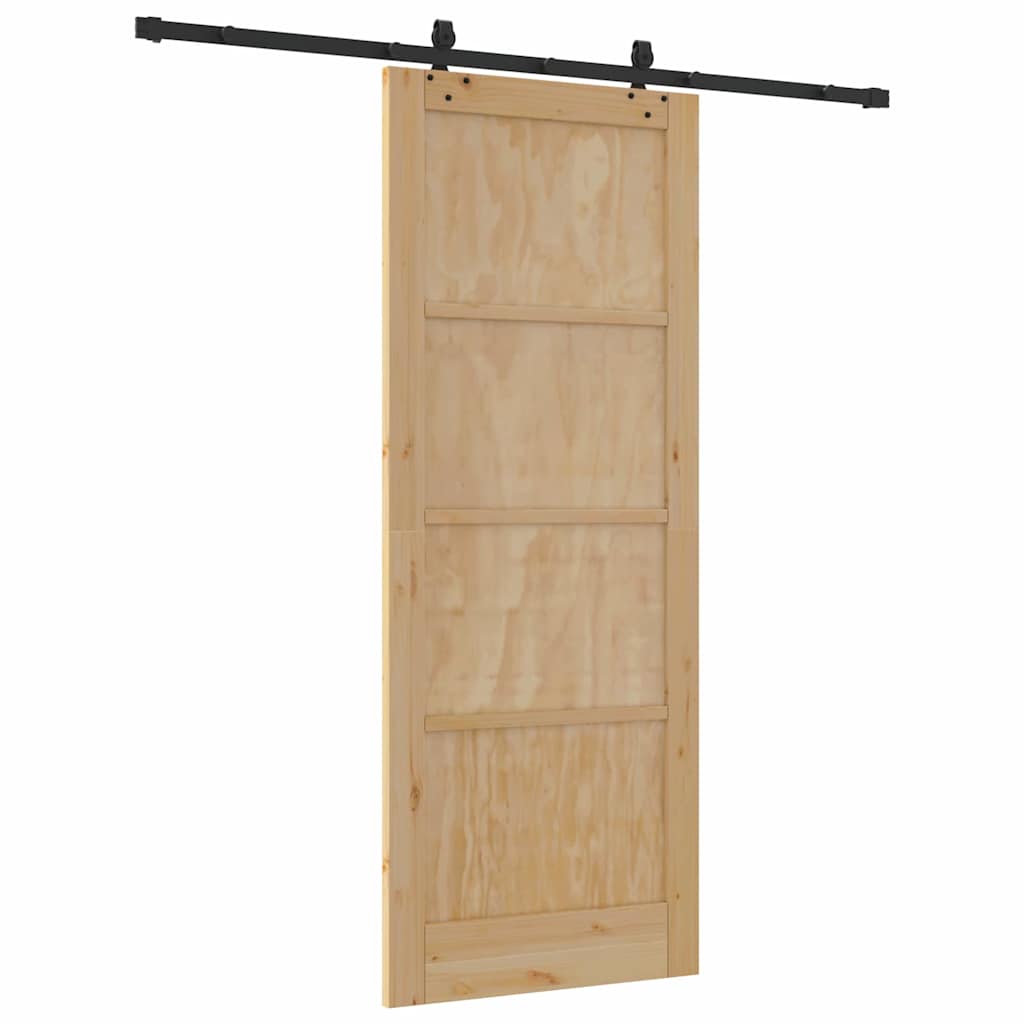 Porta Scorrevole Naturale e nero 83 x 211 cm