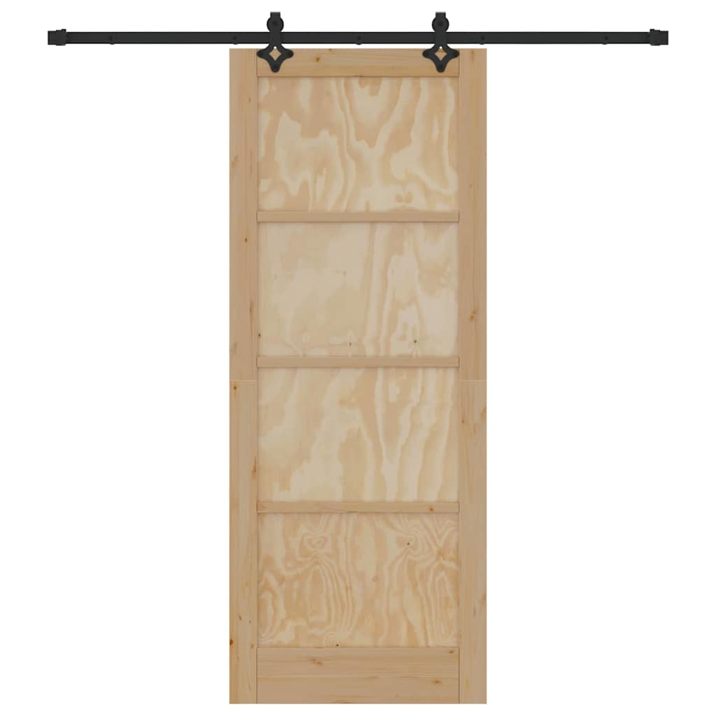 Porta Scorrevole Naturale e nero 83 x 211 cm