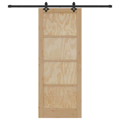 Porta Scorrevole Naturale e nero 83 x 211 cm