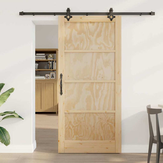 Porta Scorrevole Naturale e nero 93 x 202 cm