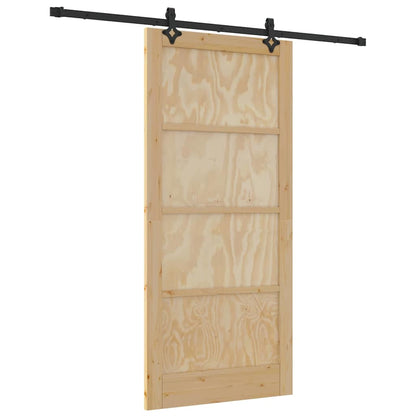 Porta Scorrevole Naturale e nero 93 x 202 cm