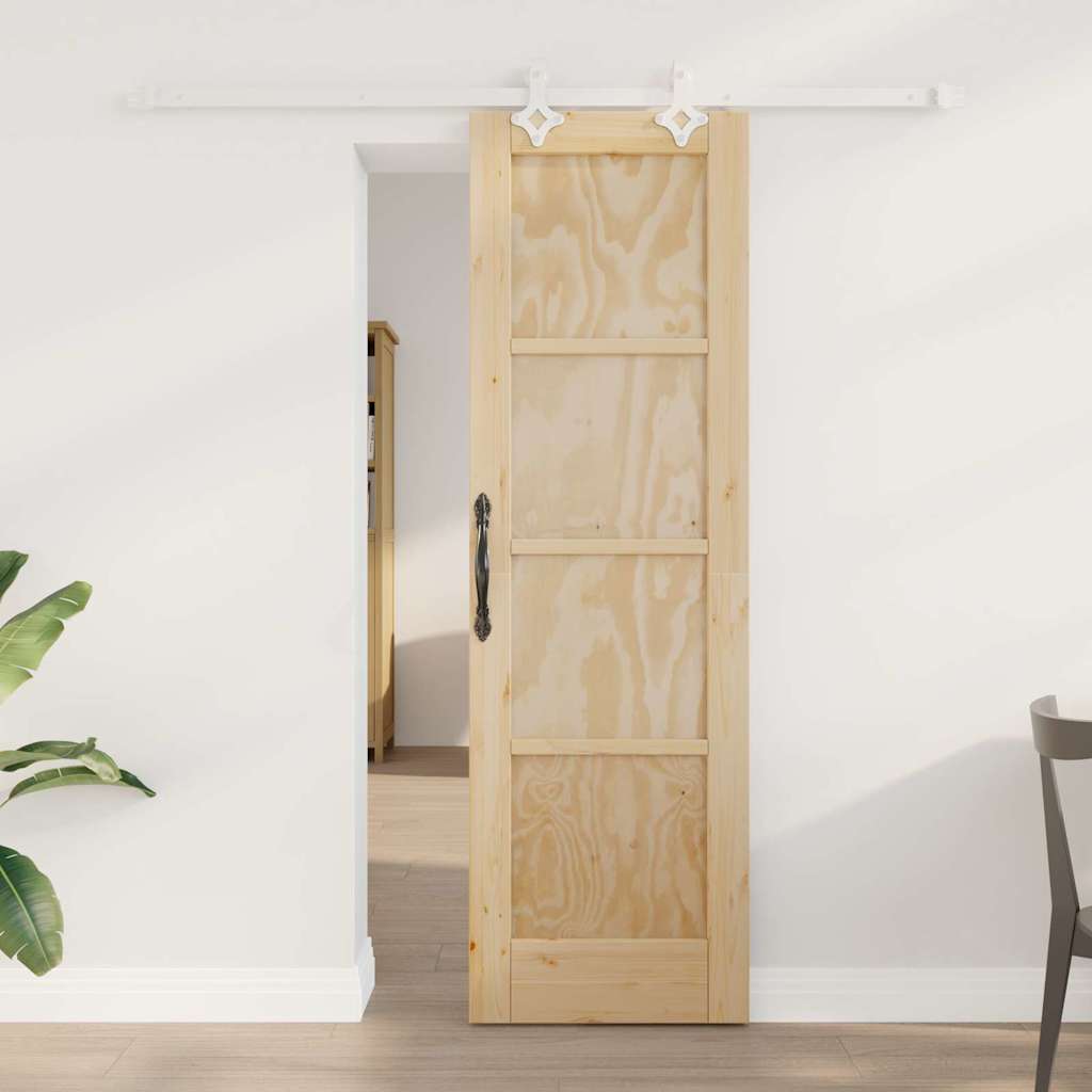 Porta Scorrevole Naturale e bianco 61 x 198.5 cm
