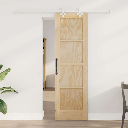Porta Scorrevole Naturale e bianco 61 x 198.5 cm