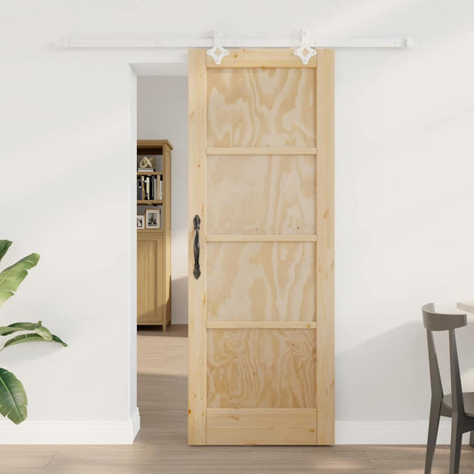 Porta Scorrevole Naturale e bianco 73.5 x 198.5 cm