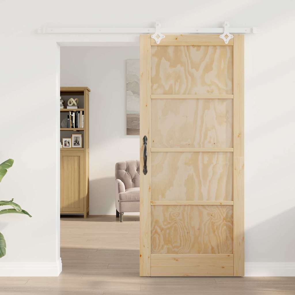 Porta Scorrevole Naturale e bianco 86 x 198.5 cm