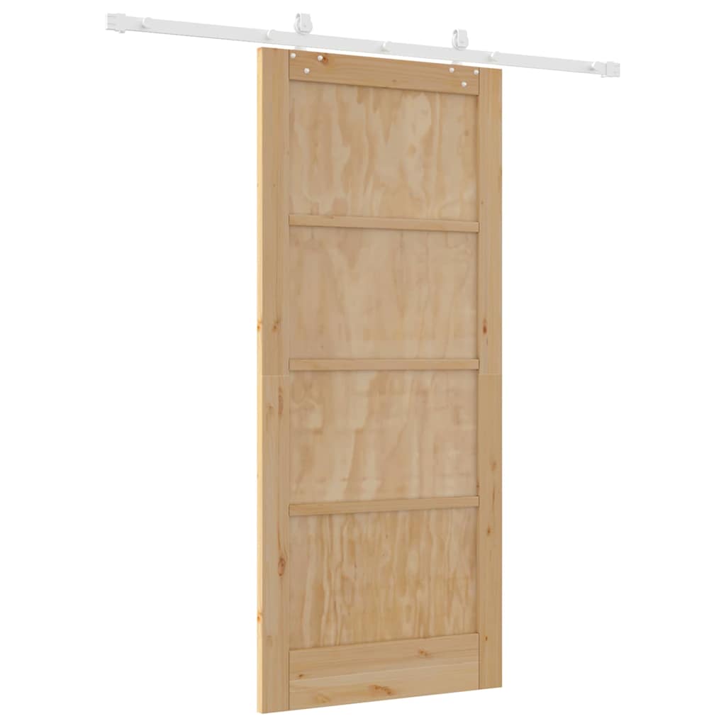 Porta Scorrevole Naturale e bianco 86 x 198.5 cm