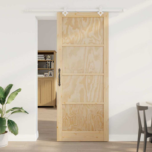Porta Scorrevole Naturale e bianco 93 x 232 cm