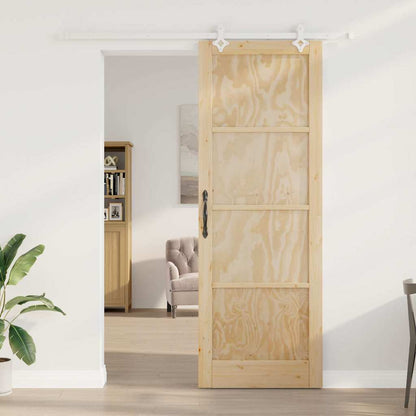 Porta Scorrevole Naturale e bianco 83 x 232 cm