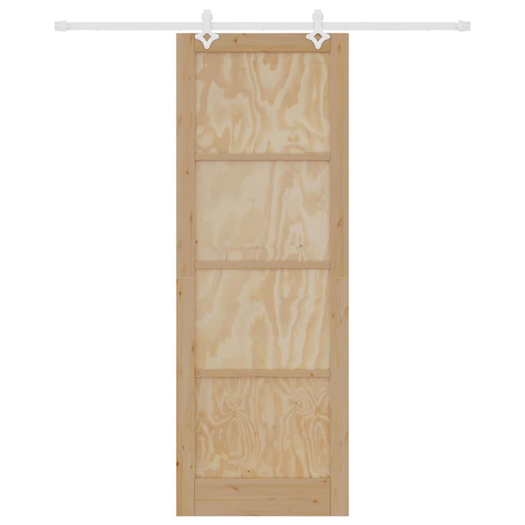 Porta Scorrevole Naturale e bianco 83 x 232 cm