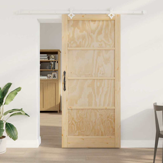 Porta Scorrevole Naturale e bianco 93 x 211 cm