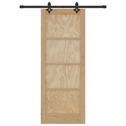 Set Porta Scorrevole ORKDAL Naturale e nero 78 x 202 cm