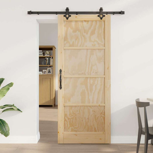 Set Porta Scorrevole ORKDAL Naturale e nero 83 x 202 cm