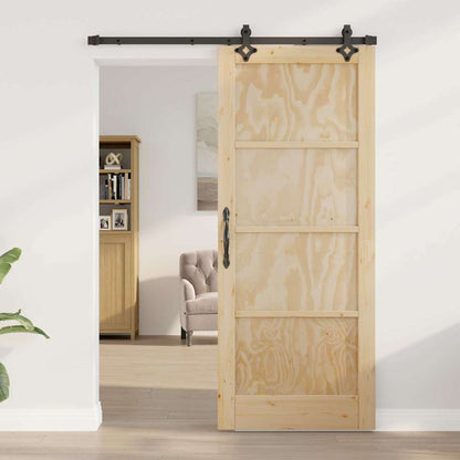 Set Porta Scorrevole ORKDAL Naturale e nero 83 x 202 cm