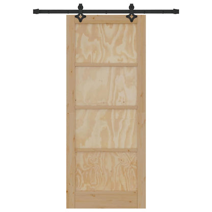 Set Porta Scorrevole ORKDAL Naturale e nero 83 x 202 cm