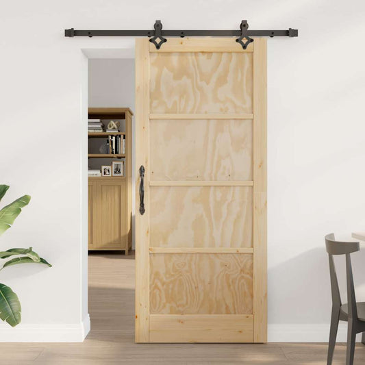 Set Porta Scorrevole ORKDAL Naturale e nero 86 x 198.5 cm