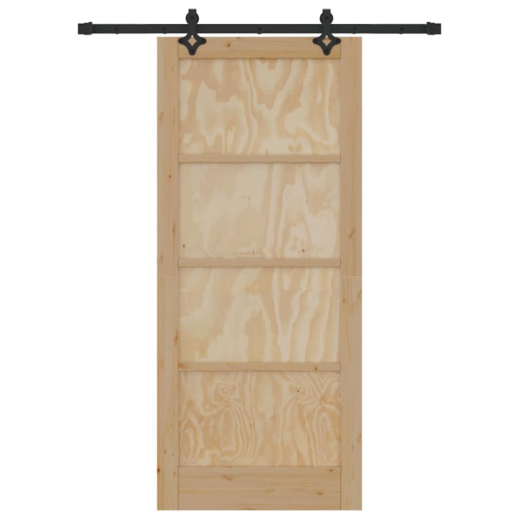 Set Porta Scorrevole ORKDAL Naturale e nero 86 x 198.5 cm