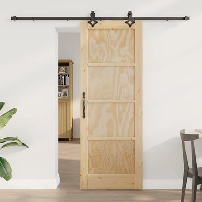 Set Porta Scorrevole ORKDAL Naturale e nero 73.5 x 198.5 cm