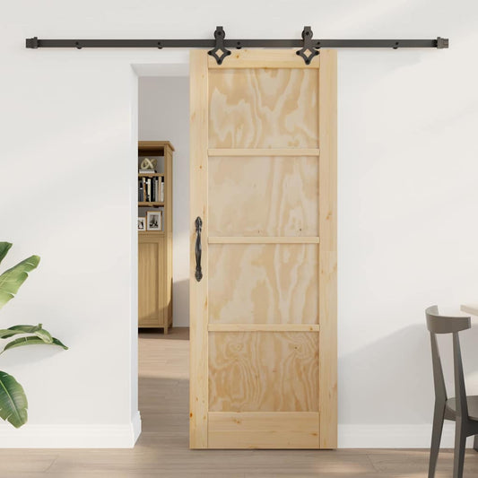 Set Porta Scorrevole ORKDAL Naturale e nero 73.5 x 198.5 cm