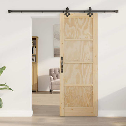 Set Porta Scorrevole ORKDAL Naturale e nero 73.5 x 198.5 cm