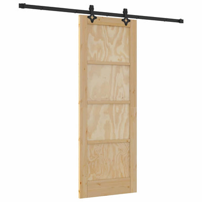 Set Porta Scorrevole ORKDAL Naturale e nero 73.5 x 198.5 cm