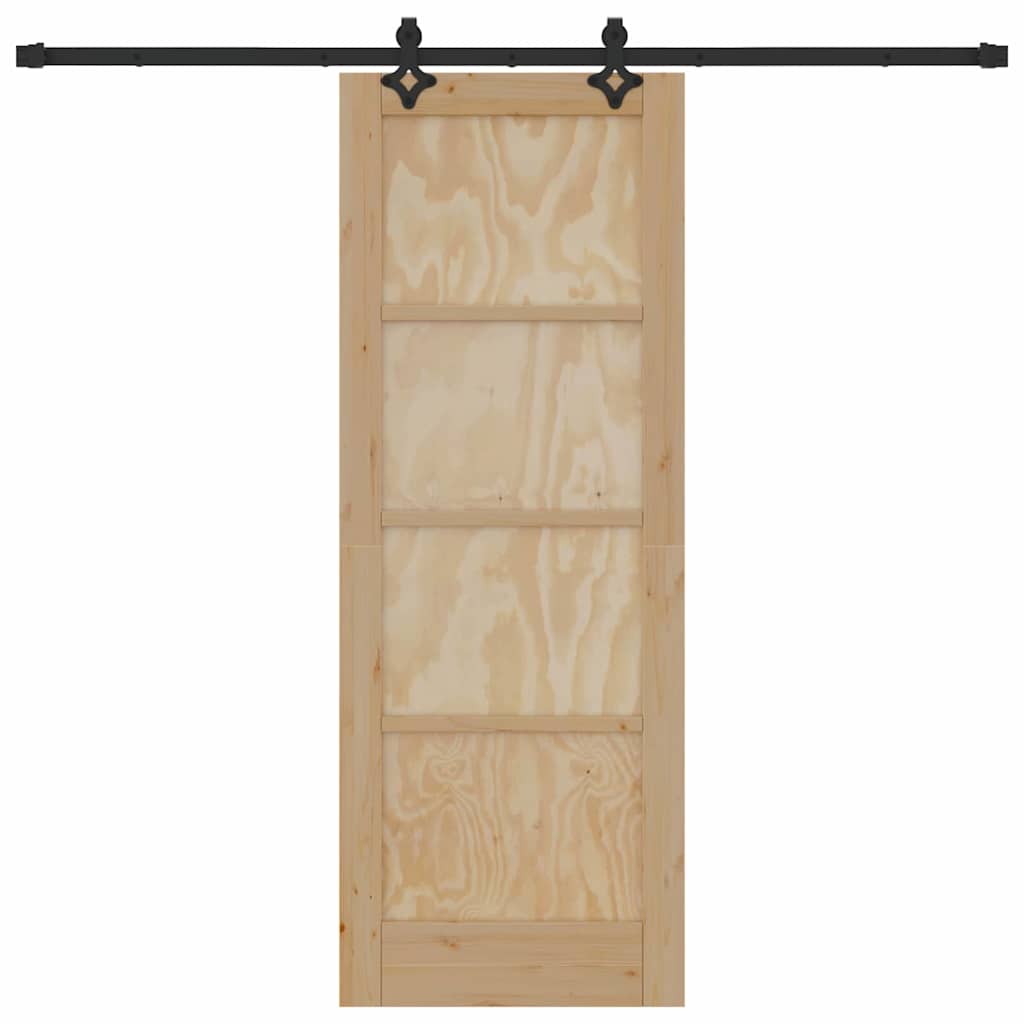 Set Porta Scorrevole ORKDAL Naturale e nero 73.5 x 198.5 cm