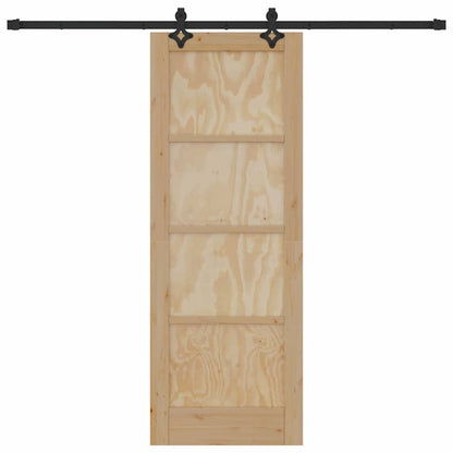 Set Porta Scorrevole ORKDAL Naturale e nero 73.5 x 198.5 cm