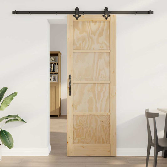 Set Porta Scorrevole ORKDAL Naturale e nero 73.5 x 211 cm