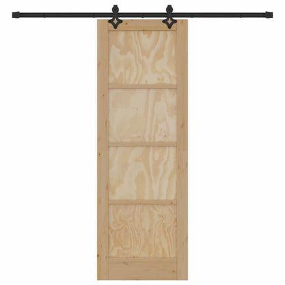 Set Porta Scorrevole ORKDAL Naturale e nero 73.5 x 211 cm