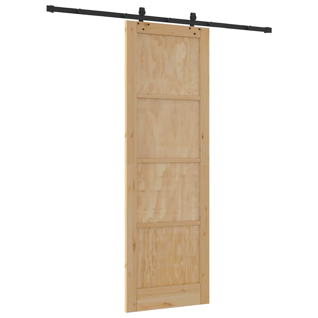 Set Porta Scorrevole ORKDAL Naturale e nero 78 x 232 cm