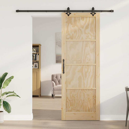 Set Porta Scorrevole ORKDAL Naturale e nero 83 x 232 cm