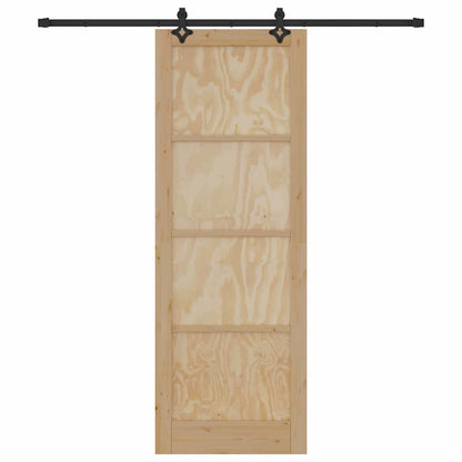 Set Porta Scorrevole ORKDAL Naturale e nero 83 x 232 cm