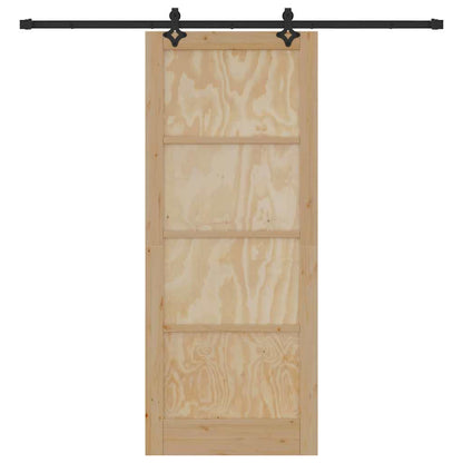 Set Porta Scorrevole ORKDAL Naturale e nero 86 x 211 cm