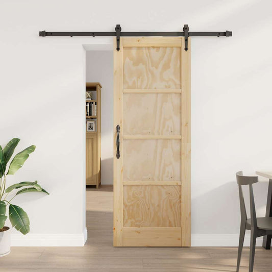 Porta Scorrevole Naturale e nero 73.5 x 198.5 cm