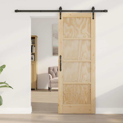 Porta Scorrevole Naturale e nero 73.5 x 198.5 cm