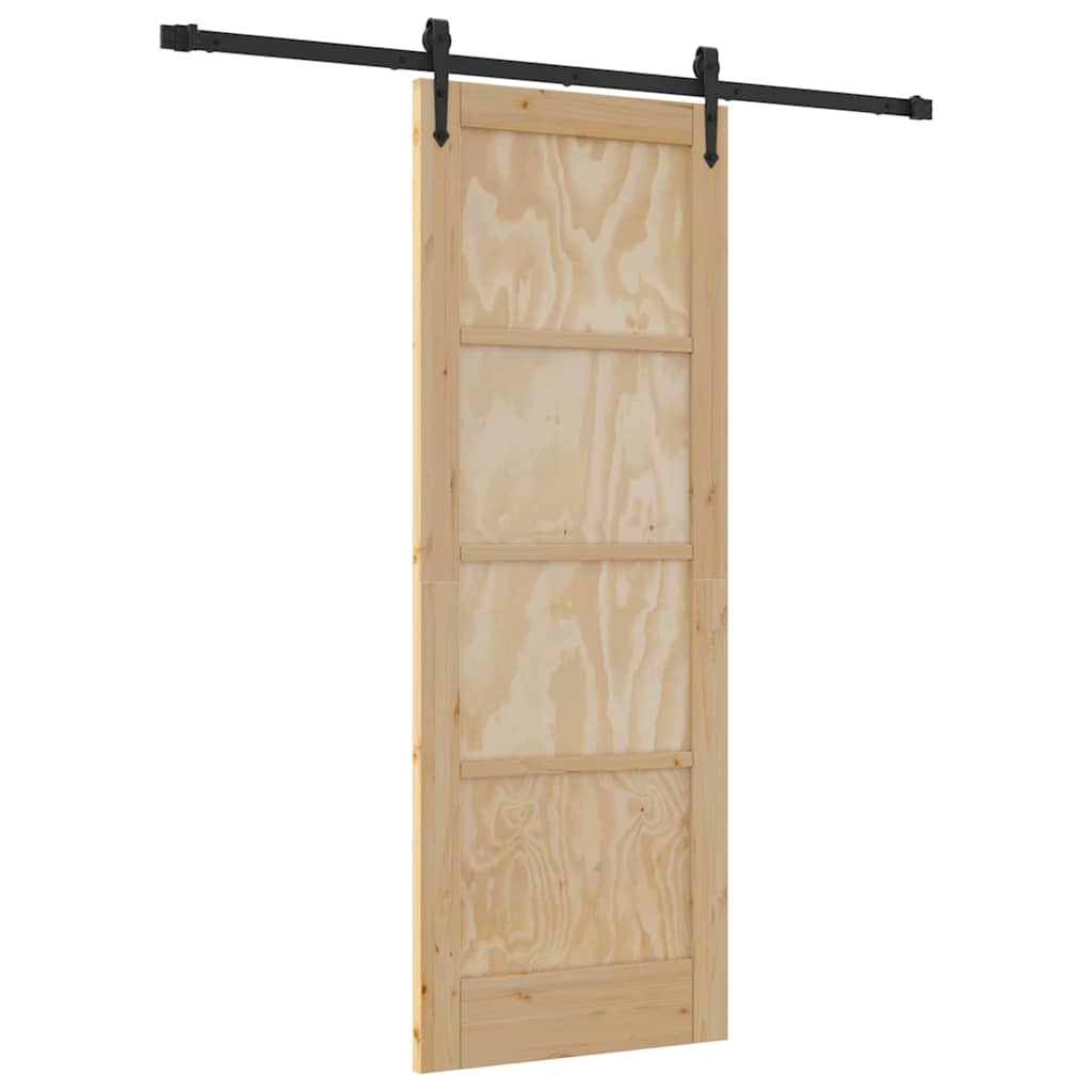 Porta Scorrevole Naturale e nero 73.5 x 198.5 cm