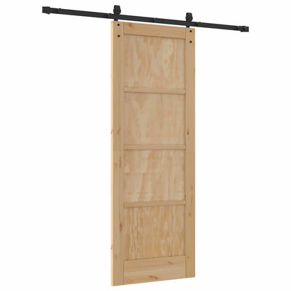 Porta Scorrevole Naturale e nero 73.5 x 198.5 cm