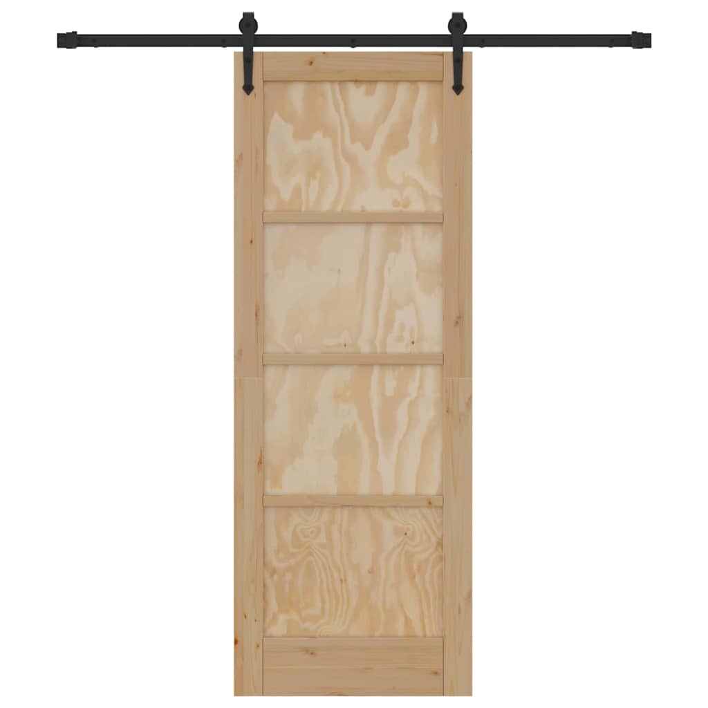 Porta Scorrevole Naturale e nero 73.5 x 198.5 cm
