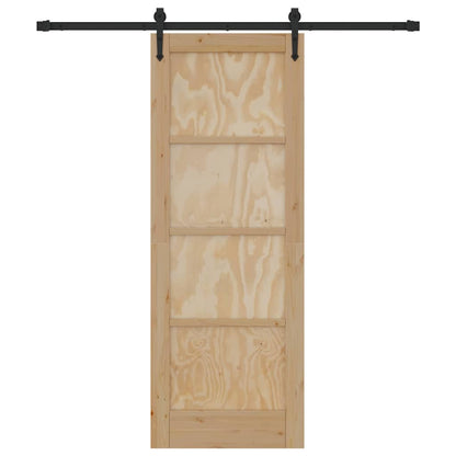 Porta Scorrevole Naturale e nero 73.5 x 198.5 cm