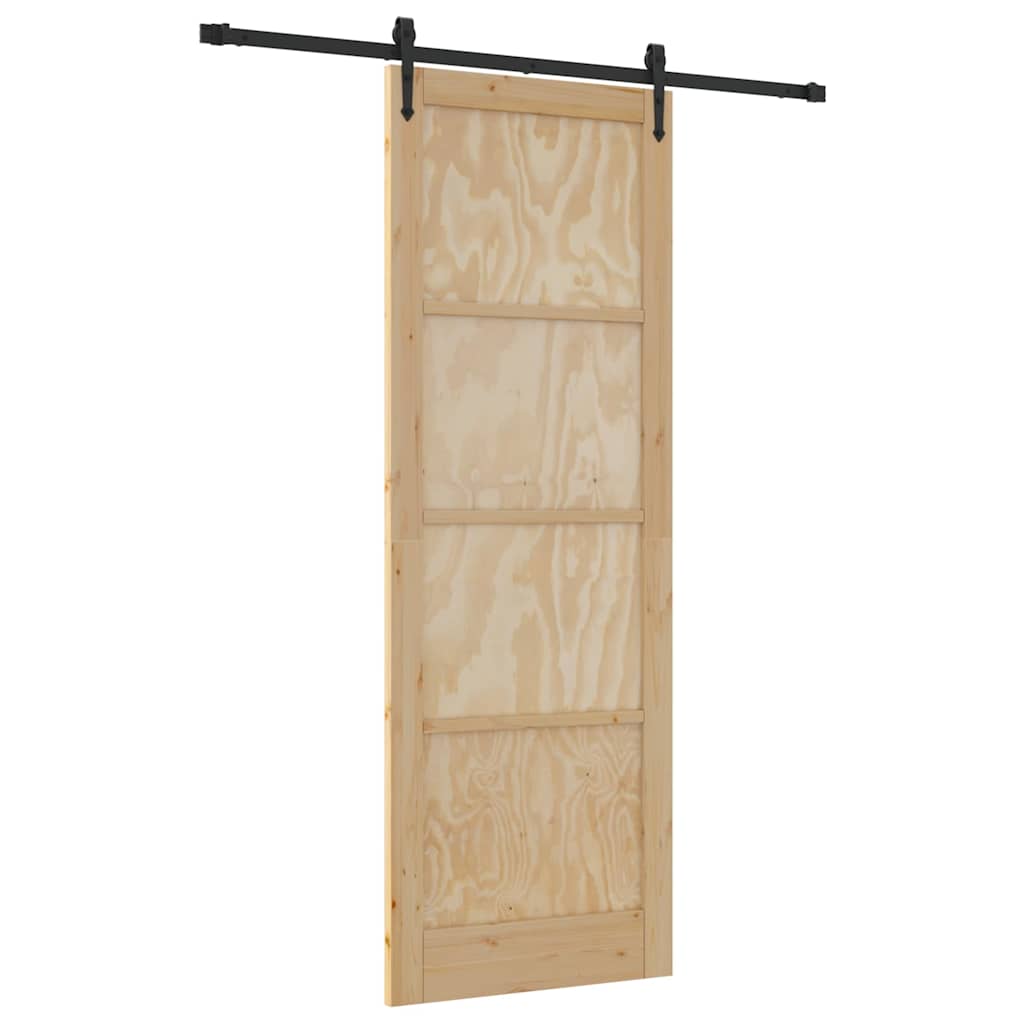 Porta Scorrevole Naturale e nero 83 x 232 cm