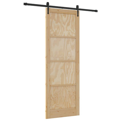 Porta Scorrevole Naturale e nero 83 x 232 cm
