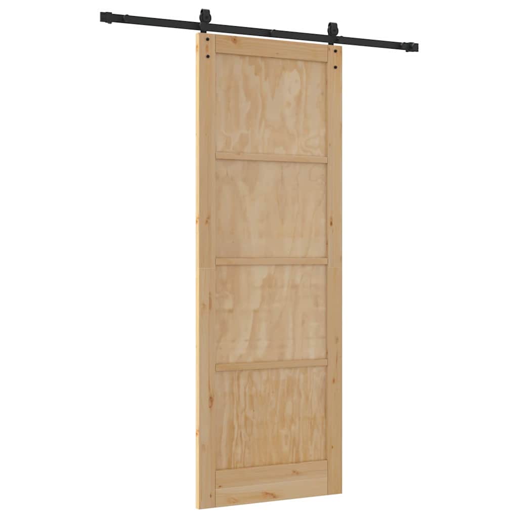 Porta Scorrevole Naturale e nero 83 x 232 cm