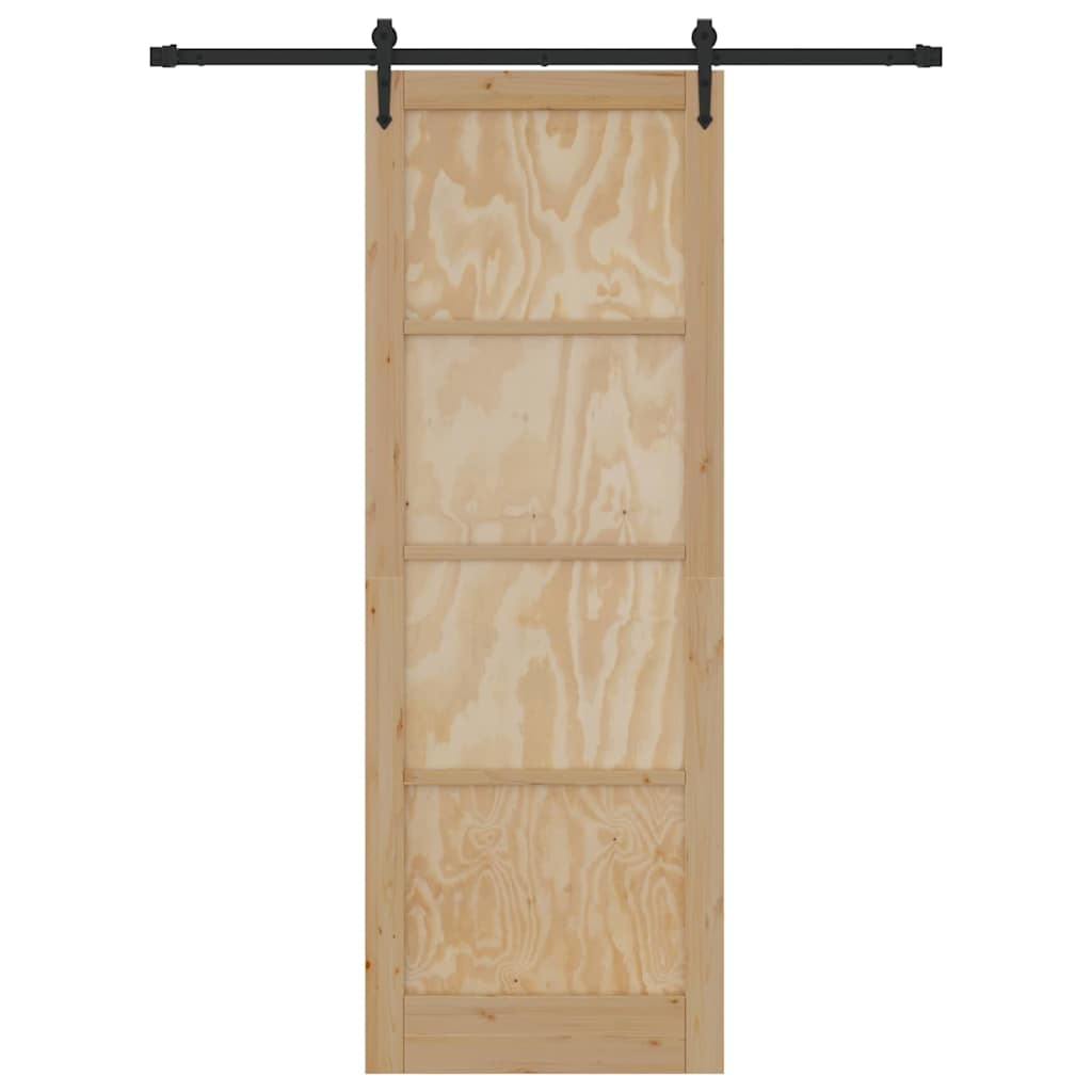 Porta Scorrevole Naturale e nero 83 x 232 cm