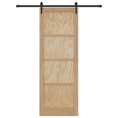 Porta Scorrevole Naturale e nero 83 x 232 cm