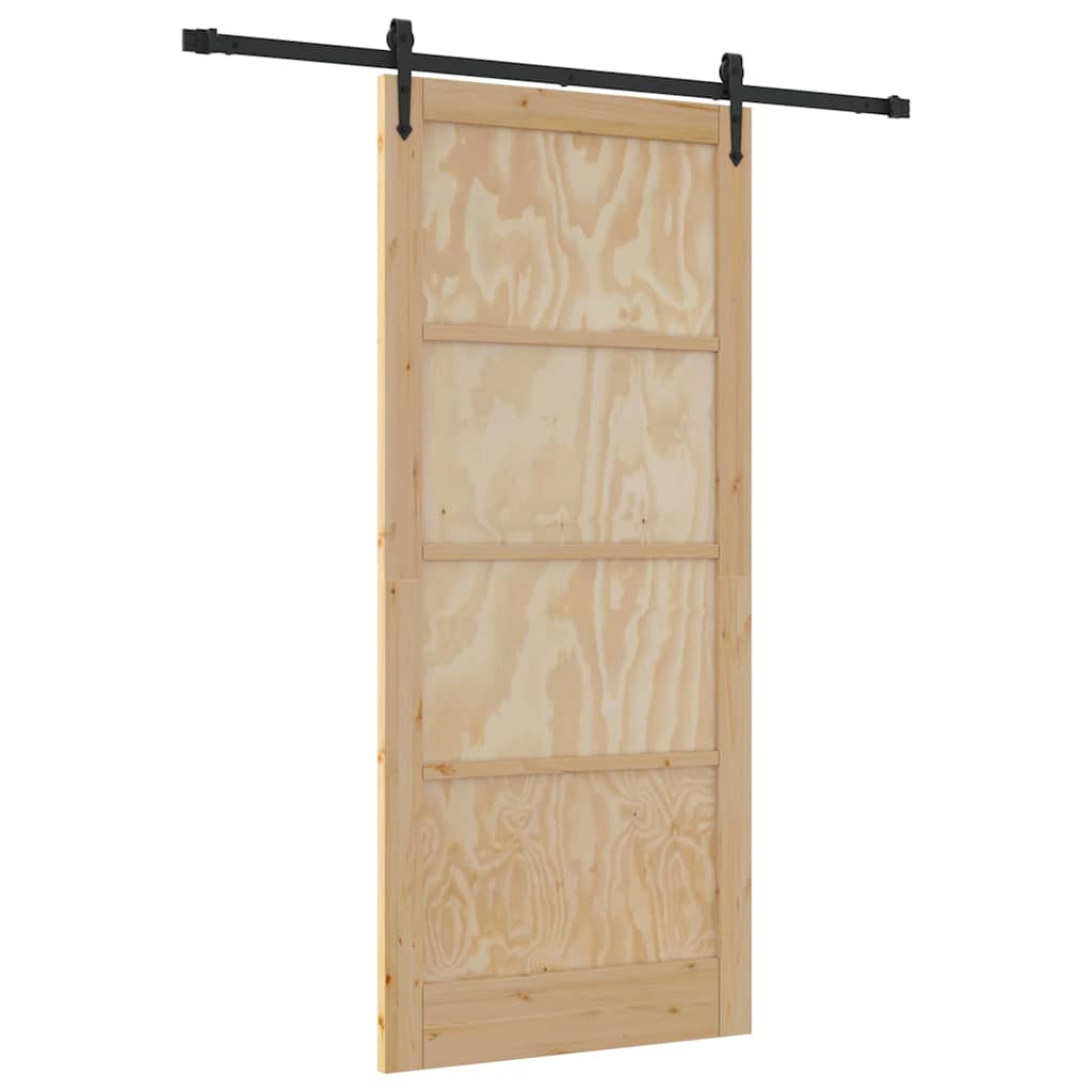 Porta Scorrevole Naturale e nero 93 x 211 cm
